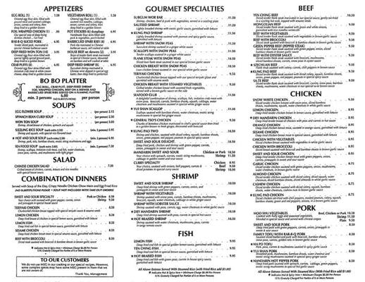 Menu photo 6 Yen Ching Mesa, AZ