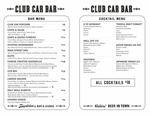Menu photo 6 Club Car Bar Templeton, CA Menu photo 6 Club Car Bar Templeton, CA