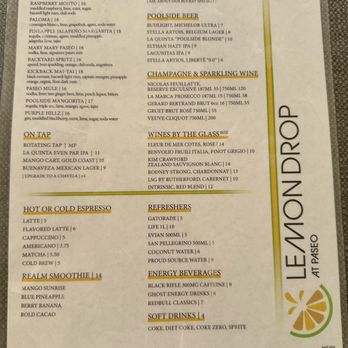 Hotel Paseo - Drink menu - Hotels Near Me - Palm Desert, California