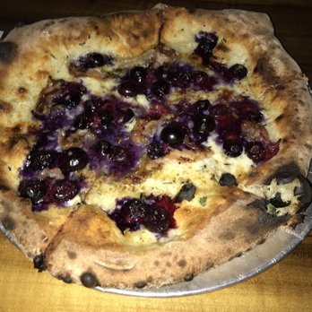 Pizza Bruno - G&B. It has guiancale, local blueberries, fontina, cheese, rosemary and maple syrup. - Pizza Near Me - Orlando, Florida Pizza Bruno - G&B. It has guiancale, local blueberries, fontina, cheese, rosemary and maple syrup. - Pizza Near Me - Orlando, Florida