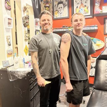 Studio 21 Tattoo Gallery - Josh with a first time tattoo client - Tattoo Near Me - Las Vegas, Nevada Studio 21 Tattoo Gallery - Josh with a first time tattoo client - Tattoo Near Me - Las Vegas, Nevada