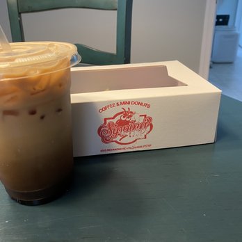 The Sipping Flea - Iced drink and donut box. - Coffee & Tea Near Me - Williamsburg, Virginia The Sipping Flea - Iced drink and donut box. - Coffee & Tea Near Me - Williamsburg, Virginia