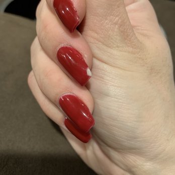 Lotus Bo Pha Nails - UV IBD hard gel- chipped nail 3 days after service. - Nail Salons Near Me - Union, New Jersey