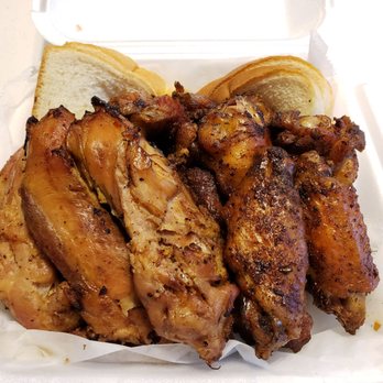 Gobble Stop Smokehouse - Gobbledown Platter: 4 smoked chicken wings, 2 turkey ribs, 1 lb. of turkey tips, and 2 regular sides, served with bread - Barbeque Near Me - Creve Coeur, Missouri Gobble Stop Smokehouse - Gobbledown Platter: 4 smoked chicken wings, 2 turkey ribs, 1 lb. of turkey tips, and 2 regular sides, served with bread - Barbeque Near Me - Creve Coeur, Missouri