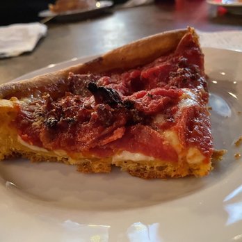 Gino's East - South Loop - Meaty Legend Deep Dish Slice - Pizza Near Me - Chicago, Illinois