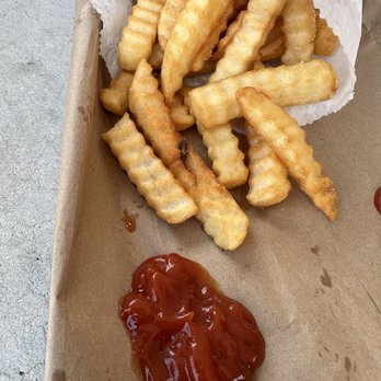 Sam Classic Burgers - Crinkle fries. A large order is perfect for 2-3 people. - Burgers Near Me - Citrus Heights, California