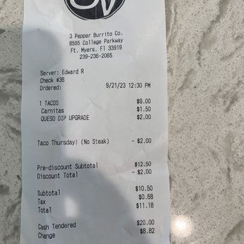 3 Pepper Burrito - the price of the restaurant - Mexican Near Me - Fort Myers, Florida 3 Pepper Burrito - the price of the restaurant - Mexican Near Me - Fort Myers, Florida