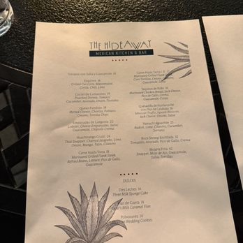 Hideaway Mexican Kitchen and Bar - Menu as of 5/2/2026 - Mexican Near Me - Pasadena, California Hideaway Mexican Kitchen and Bar - Menu as of 5/2/2026 - Mexican Near Me - Pasadena, California