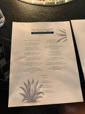 Menu photo 2 Hideaway Mexican Kitchen and Bar Pasadena, CA Menu photo 2 Hideaway Mexican Kitchen and Bar Pasadena, CA