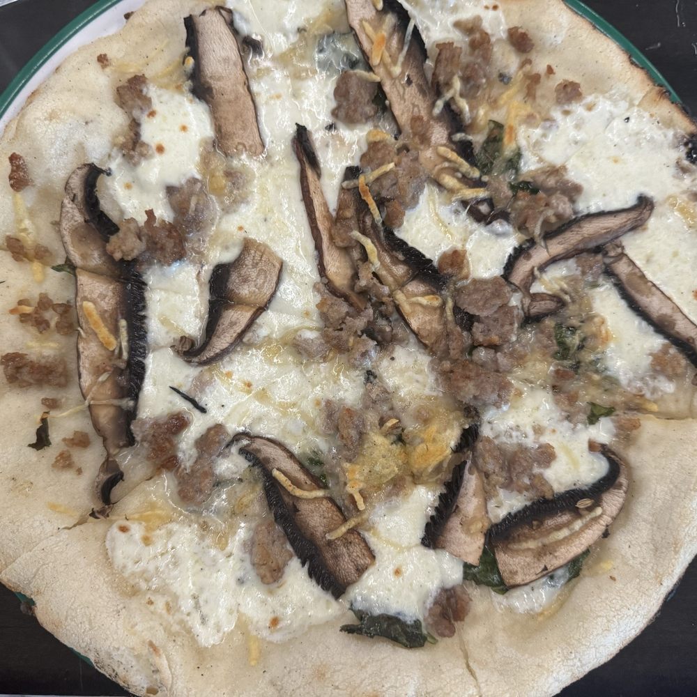 Flour Dust Pizza - GF Ortiz w/ Added Italian Sausage - Pizza Near Me - Roseville, California Flour Dust Pizza - GF Ortiz w/ Added Italian Sausage - Pizza Near Me - Roseville, California