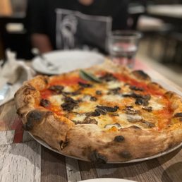 a pizza on a plate