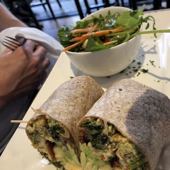 Broadstone Bar & Kitchen - Delicious breakfast burrito with a salad - New American Near Me - New York, New York