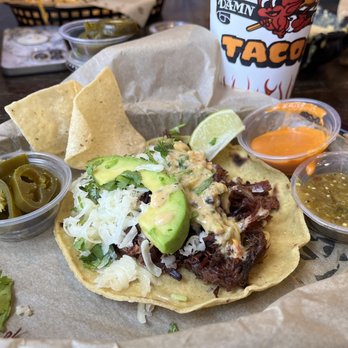 Torchy's Tacos - Crossroads Taco on corn tortilla and a little bit of queso on top - Tacos Near Me - Odessa, Texas