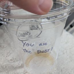 "You are the Best!" barista's cold brew message.