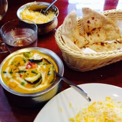 Indian Kitchen - Vegetable Korma, Basmati Saffron rice, and a Roti.