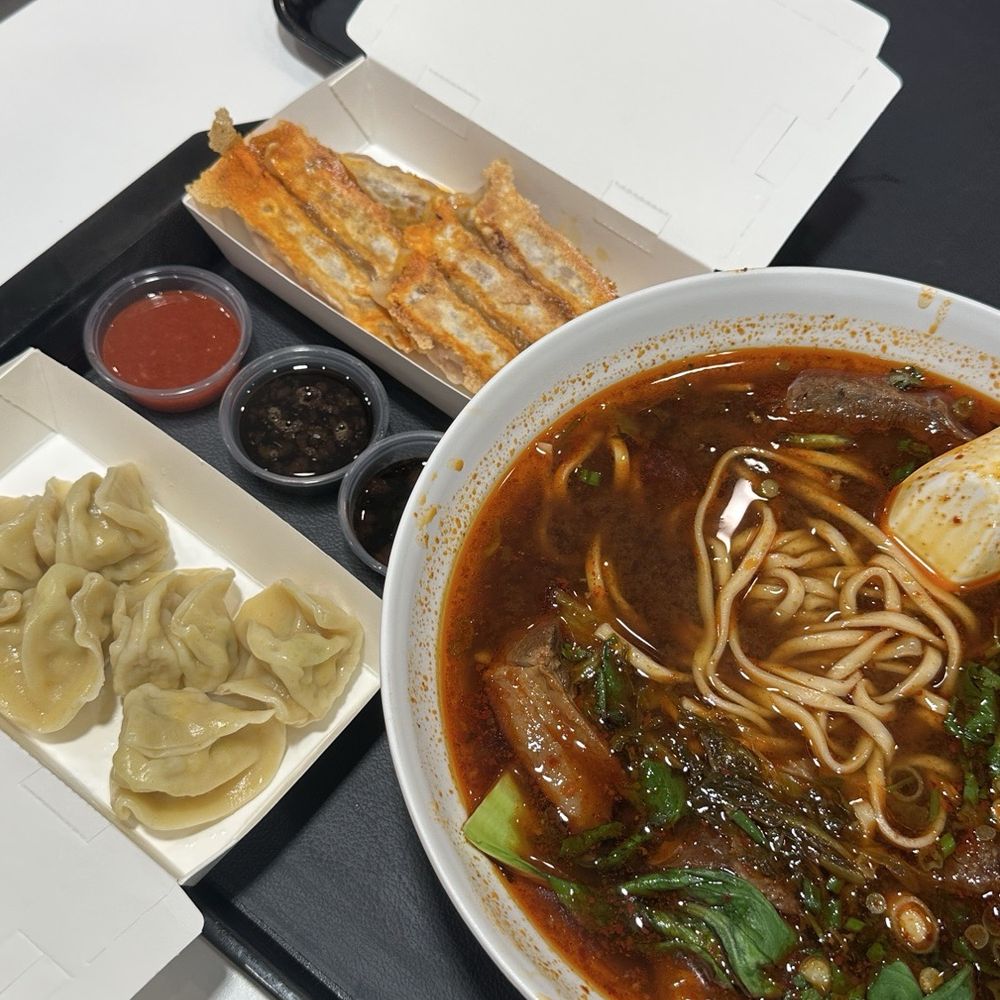 Bafang Dumpling - 6 pc corn chicken dumpling, 6 pc kimchi pork potsticker, mala beef noodle - Taiwanese Near Me - Van Nuys, California