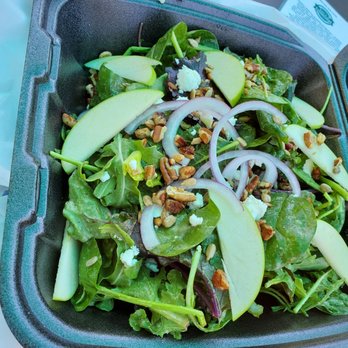 Grassroots & Vine - A to-go house salad, with plenty of fresh vegetables, it was dressed already which I would have preferred it be on the side - Wine Bars Near Me - Fort Thomas, Kentucky