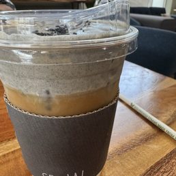 Iced Black sesame cream latte