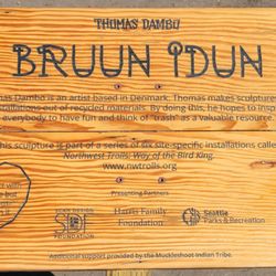 Bruun Idun - Sign from Seattle Parks & Recreation with partners