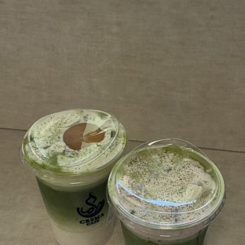 Crema Cafe - Banana Matcha and Strawberry Matcha - Cafes Near Me - Bakersfield, California