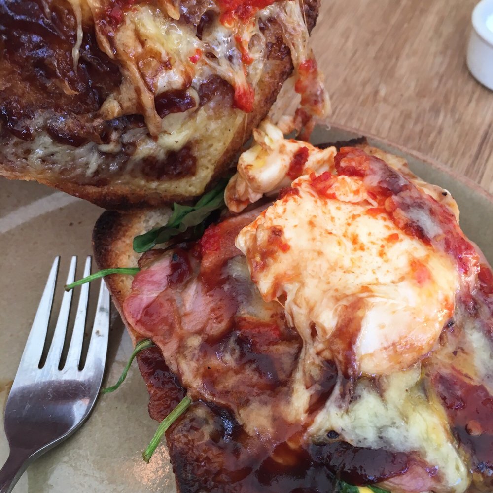 The Fine Food Store - Breakfast panini, I opened it for more context. It looks like a mess but is absolutely amazing. - Cafes Near Me - The Rocks, NSW