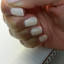 Just Nails - You can't see the darker pink streaks from the camera but they are there on both hands! I even asked a client sitting in there, she agreed.