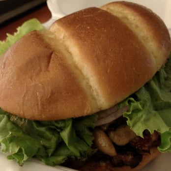 The CORRAL - Bison burger with the works - Burgers Near Me - Gardiner, Montana The CORRAL - Bison burger with the works - Burgers Near Me - Gardiner, Montana