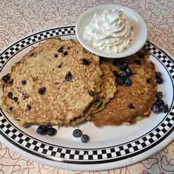 Bristol 45 Diner - Blueberry and oatmeal pancakes.