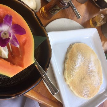 Cane & Canoe - My favorite Molokai papaya and one Single Pancake - Cocktail Bars Near Me - Lahaina, Hawaii Cane & Canoe - My favorite Molokai papaya and one Single Pancake - Cocktail Bars Near Me - Lahaina, Hawaii