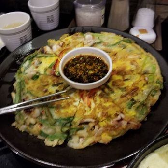 Piggy's Island - Seafood pancake. - Korean Near Me - Thornhill, Ontario Piggy's Island - Seafood pancake. - Korean Near Me - Thornhill, Ontario