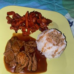 Great Wall Chinese Restaurant - White rice with beef and boneless spare ribs