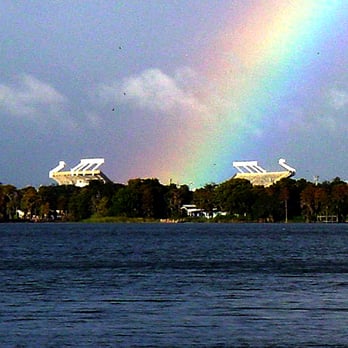 Clear Lake Park - Rainbow over the Orlando Citrus Bowl on Clear Lake Park, Orlando FL - Parks Near Me - Orlando, Florida