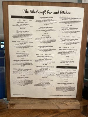 Menu photo 4 The Shed Craft Bar And Kitchen Franklin, MA