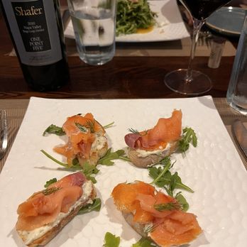 La Fontaine Restaurant - Smoked Salmon Crostini- appetizer - French Near Me - Mountain View, California La Fontaine Restaurant - Smoked Salmon Crostini- appetizer - French Near Me - Mountain View, California