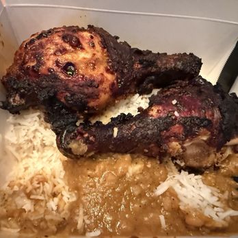 Bake on the Run - The two 200+ hour drumsticks over basmati rice with curry. So good. - Food Trucks Near Me - Portland, Oregon Bake on the Run - The two 200+ hour drumsticks over basmati rice with curry. So good. - Food Trucks Near Me - Portland, Oregon