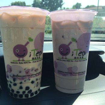 i-Tea - Left: panda milk tea Right: taro milk tea - no toppings - Bubble Tea Near Me - San Jose, California i-Tea - Left: panda milk tea Right: taro milk tea - no toppings - Bubble Tea Near Me - San Jose, California