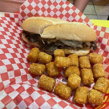 Chubby's Restaurant - Philly Cheese Steak with tater tots - Southern Near Me - Sevierville, Tennessee