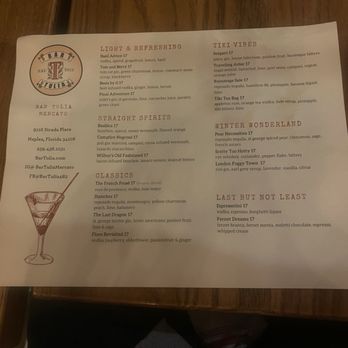 Osteria Tulia - Drink menu - Italian Near Me - Naples, Florida Osteria Tulia - Drink menu - Italian Near Me - Naples, Florida