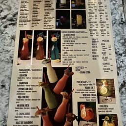 Drinks menu