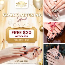 Radiant Nail Bar Salon - GRAND OPENING SPECIAL  FREE $20 Gift Cards From 03/27 - 04/11