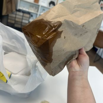 Bicho’s - Burrito so greasy this is through the foil into the bag - Salvadoran Near Me - Portland, Oregon