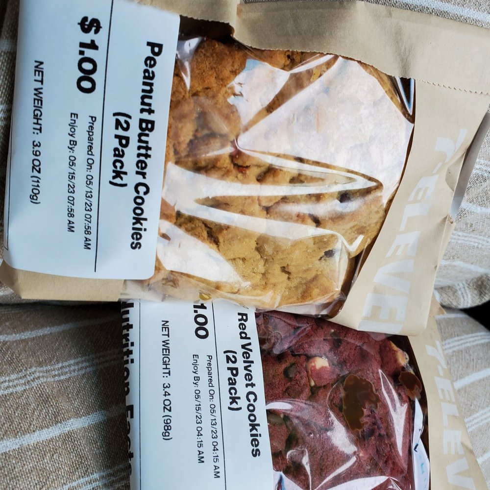 7-Eleven - 2 Peanut butter cookies pack and 2 Red Velvet cookies pack - each pack was $1.00 - Convenience Stores Near Me - New York, New York