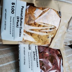 7-Eleven - 2 Peanut butter cookies pack and 2 Red Velvet cookies pack - each pack was $1.00