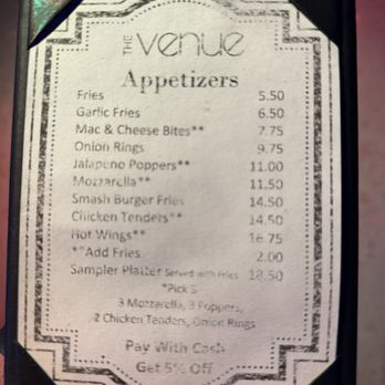 The Venue - Menu 7/2025 - Dive Bars Near Me - Grand Terrace, California The Venue - Menu 7/2025 - Dive Bars Near Me - Grand Terrace, California