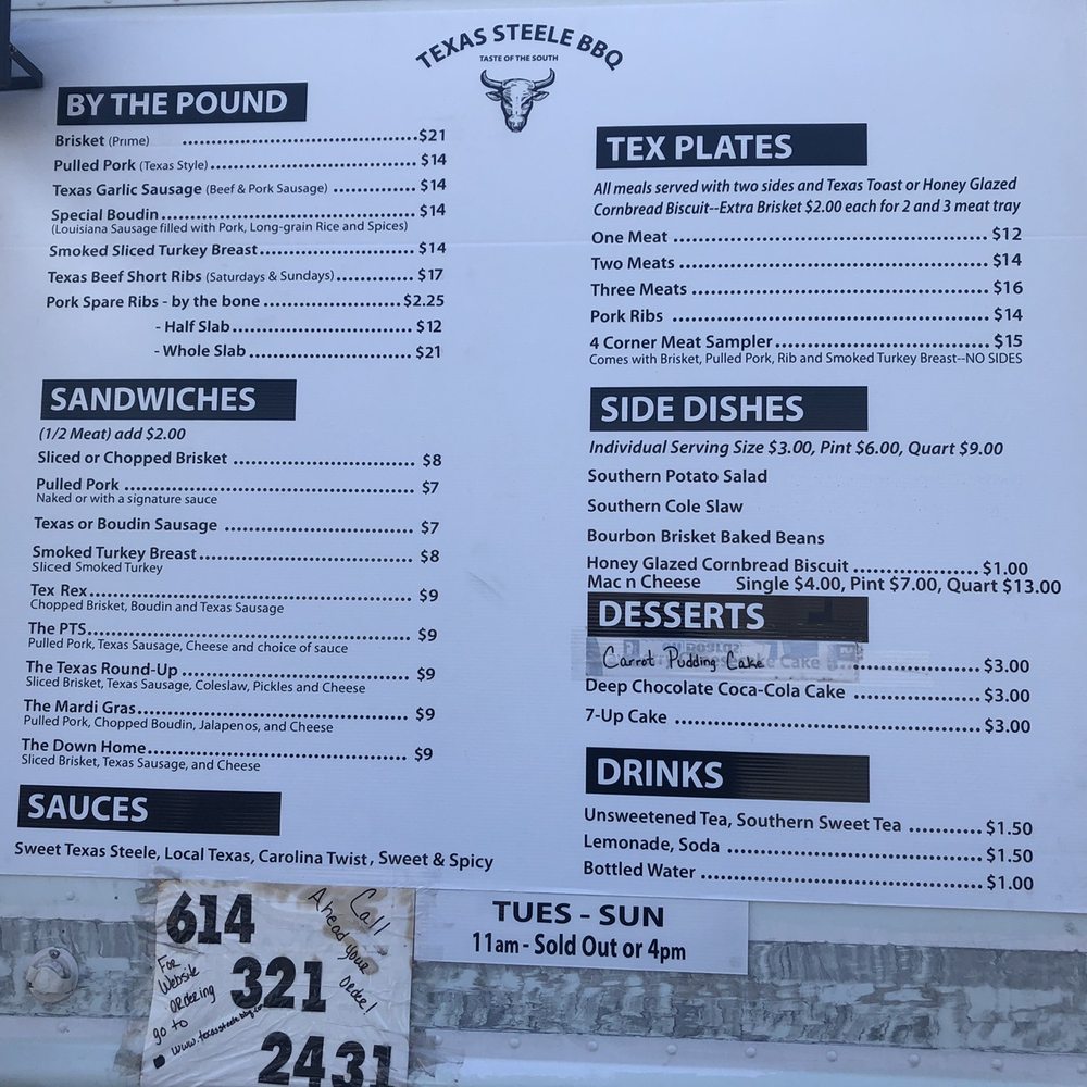 Menu....beef ribs only Saturday and Sunday Menu....beef ribs only Saturday and Sunday