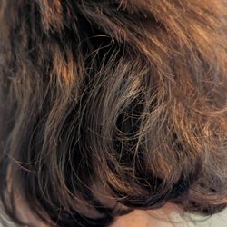 Great Clips - Here you can see the hard line that horrible lady left, and how the layers aren't even layers.
