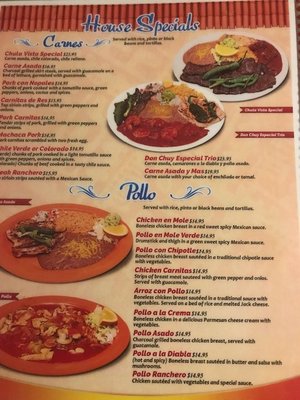 Menu photo 7 Chula Vista Mexican Restaurant Salem, OR