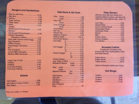 Menu photo 4 Jumbo House Columbia, TN