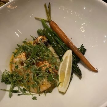 La Plazuela - Shrimp & Risotto: Shrimp Good, Risotto kinda salty - New American Near Me - Santa Fe, New Mexico