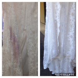 Crescent Cleaners - Red wine was spilled on this 100% silk wedding gown.